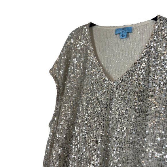 CeCe Formal Wear Beautiful Sequin Top Size XL - Picture 3 of 6